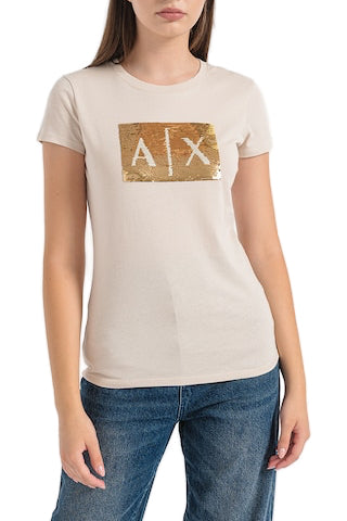 Tricou cu paiete reversibile Armani Exchange